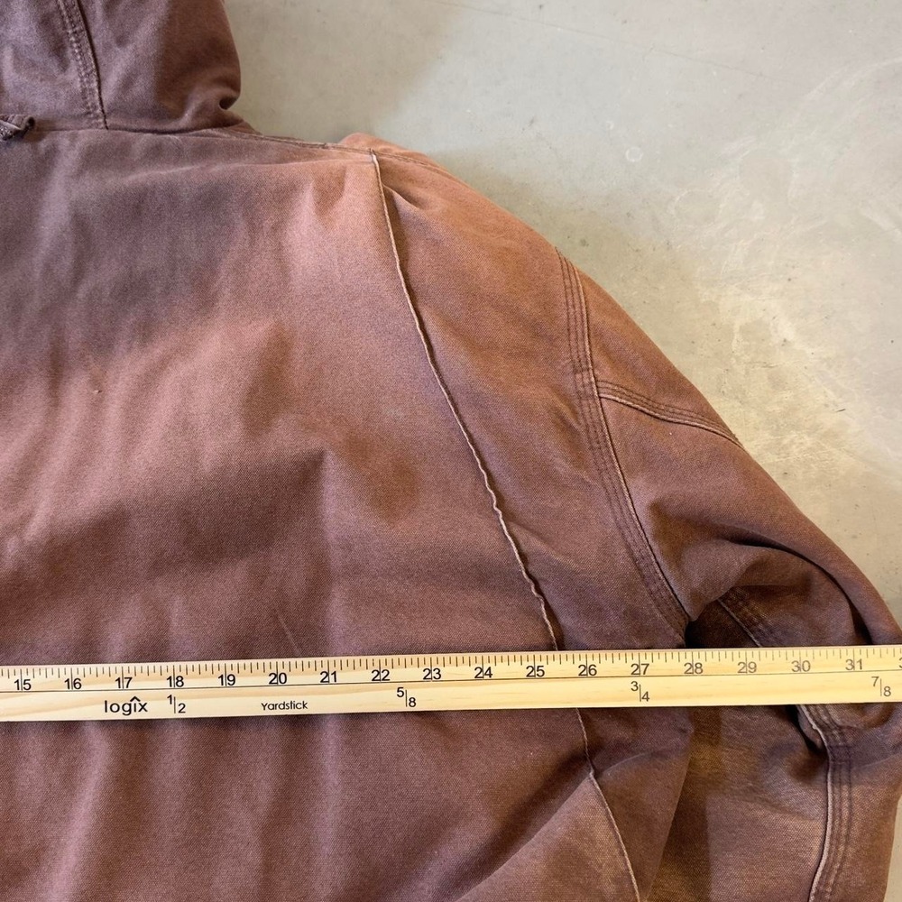 Vintage faded earth tone brown quilt lined Carhartt style work jacket - Picture 4 of 5